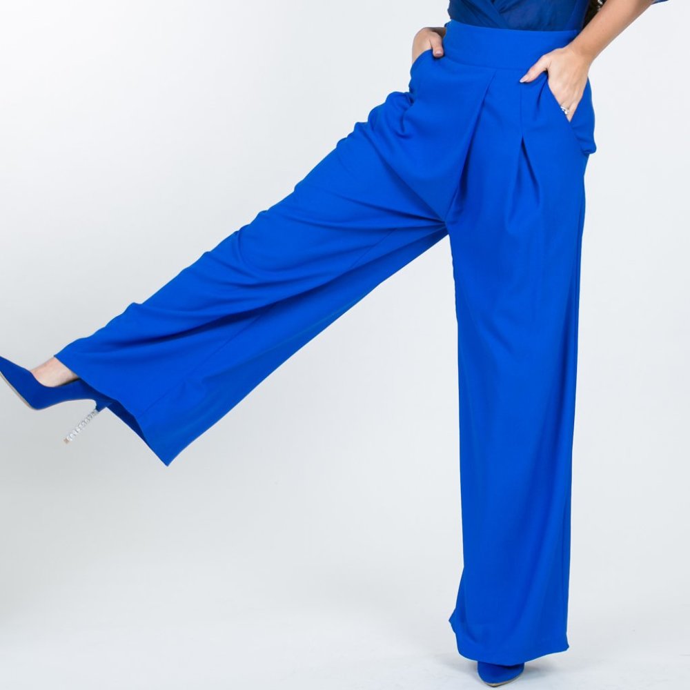 Royal-ty Blue Wide-Leg Pants